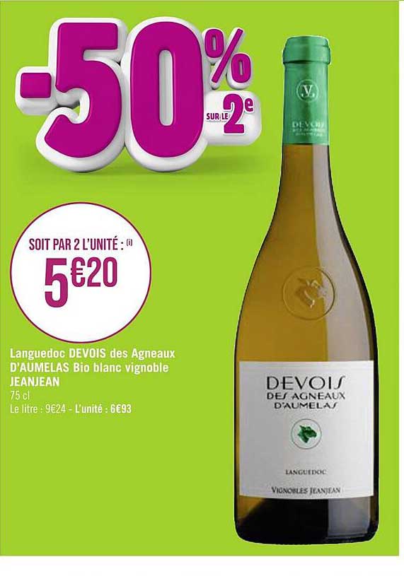 languedoc devois des ageaux d'aumelas bio blanc vignoble jeanjean