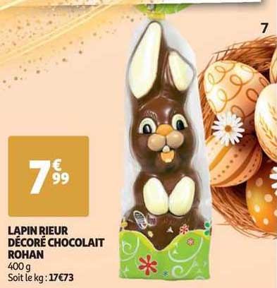 lapin rieur décoré chocolat rohan