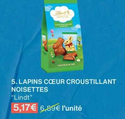 Lapins Cœur Croustillant Noisettes "lindt"