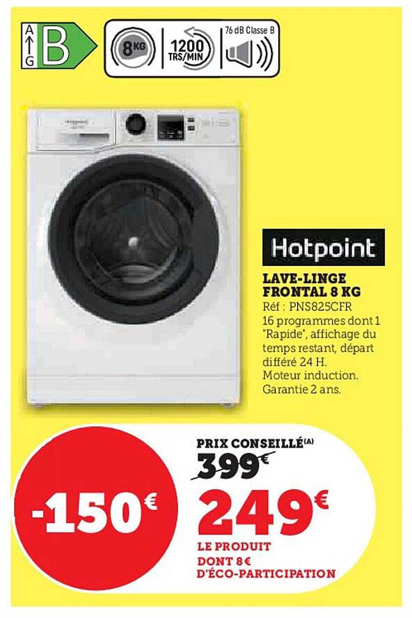 lave-linge frontal 8 kg hotpoint