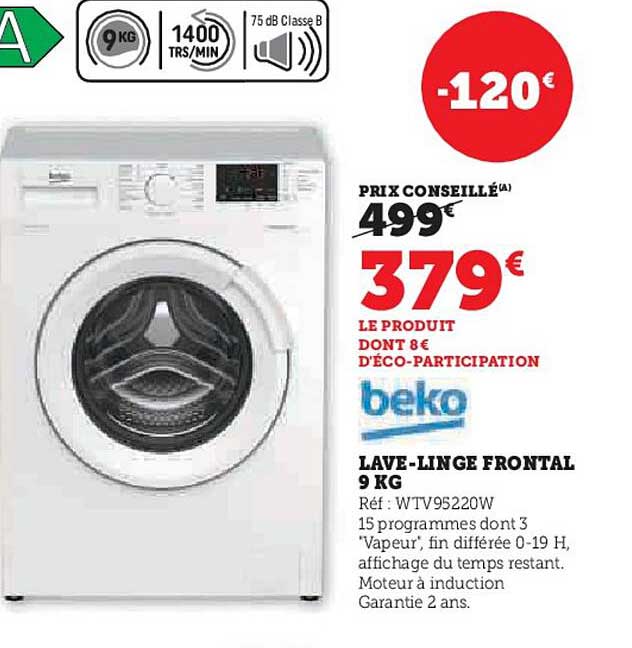 lave-linge frontal 9 kg