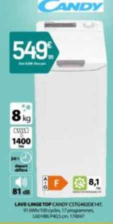 lave-linge top candy