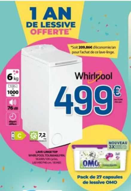 Lave-linge Top Whirlpool