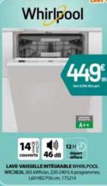 lave-vaisselle intégrable whirlpool