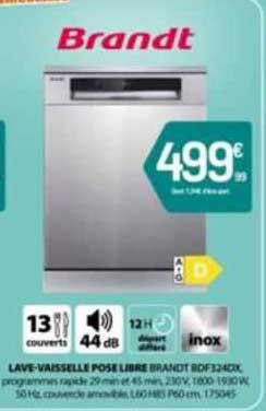 Lave-vaisselle Pose Libre Brandt