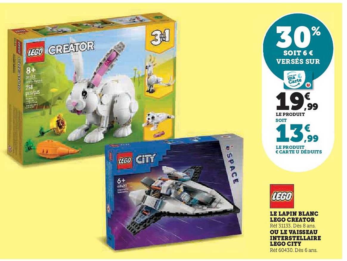 le lapin blanc lego creator ou le vaisseau intestellaire lego city