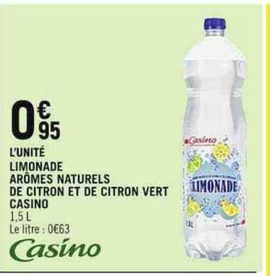 Limonade Arômes Naturels De Citron Et De Citron Vert Casino