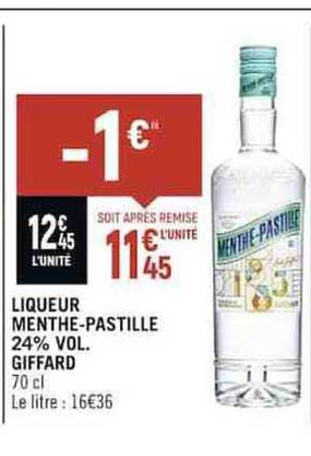 liqueur menthe-pastille 24% vol giffard