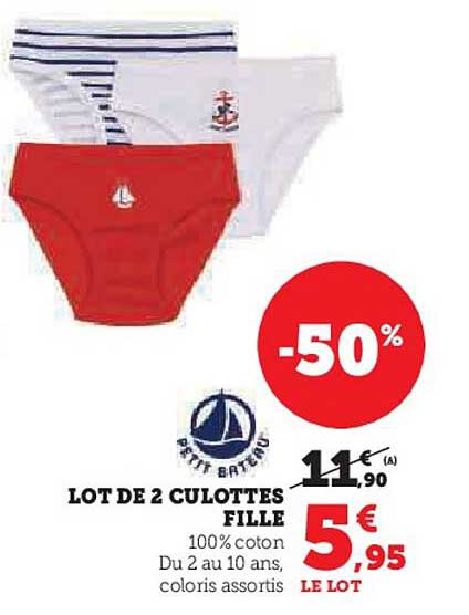 lot de 2 culottes fille