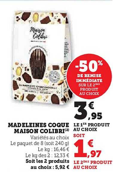 Madeleines Coque Maison Colibri