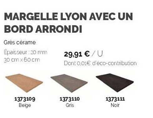 margelle lyon avec un bord arrondi