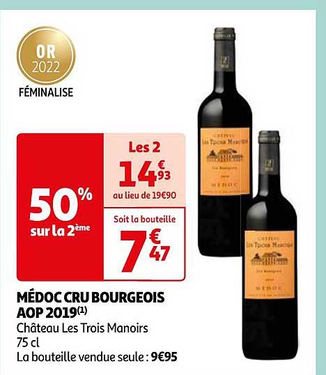 Médoc Cru Bourgeois Aop 2019 Château Les Trois Manoirs
