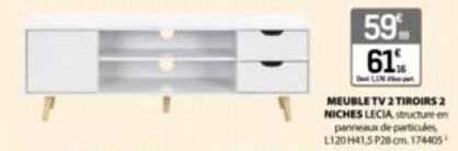 Meuble Tv 2 Tiroirs 2 Niches Lecia