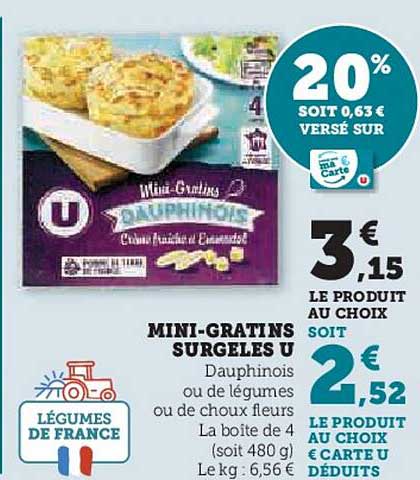 mini-gratins surgelés u