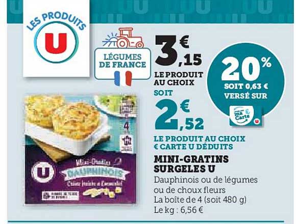mini-gratins surgeles u