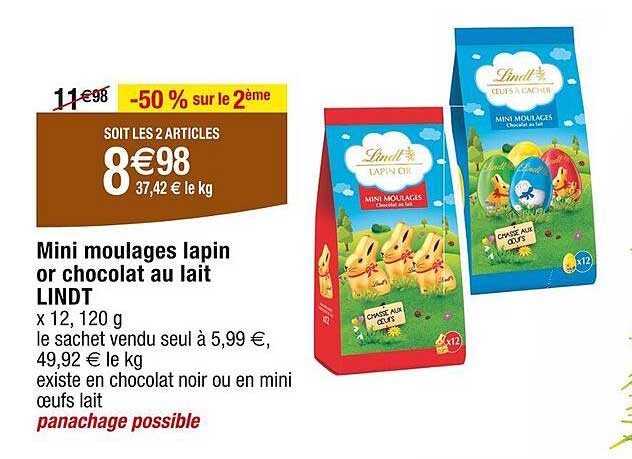 mini moulages lapin or chocolat au lait lindt
