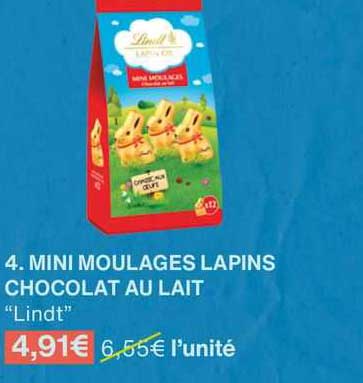 mini moulages lapins chocolat au lait "lindt"