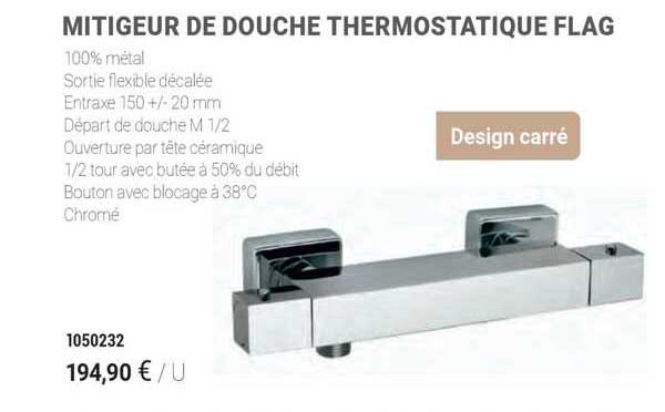 mitigeur de douche thermostatique flag