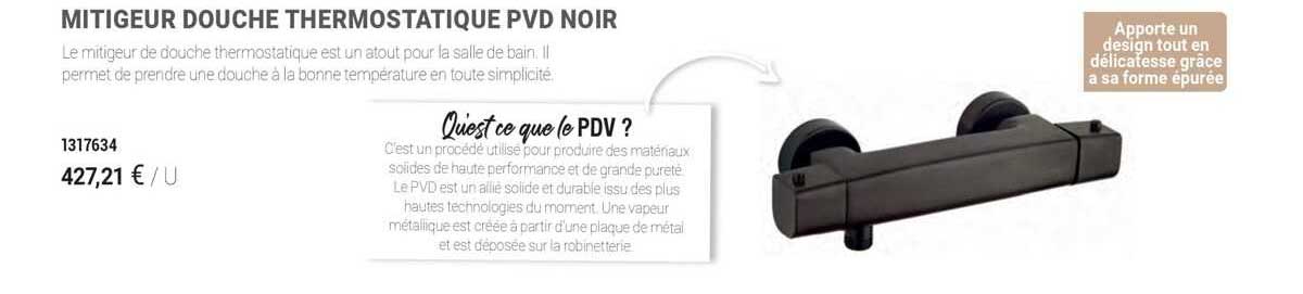 mitigeur douche thermostatique pvd noir