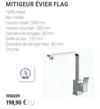 mitigeur évier flag
