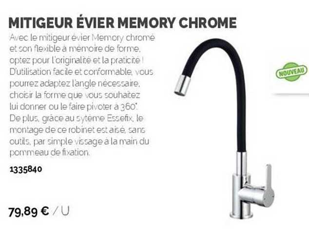 Mitigeur évier Memory Chrome