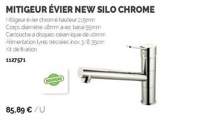 mitigeur évier new silo chrome