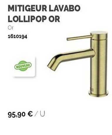 mitigeur lavabo lollipop or