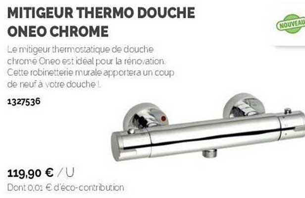 mitigeur thermo douche oneo chrome