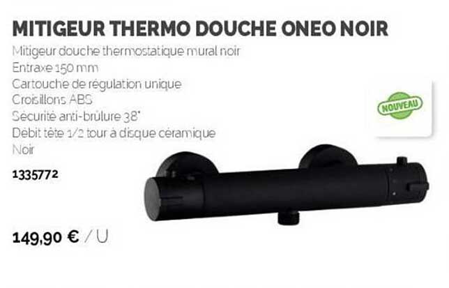 mitigeur thermo douche oneo noir