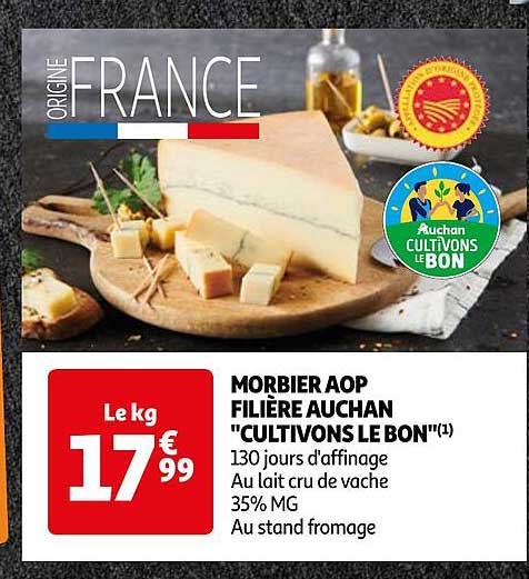 Morbier Aop Filière Auchan "cultivons Le Bon"