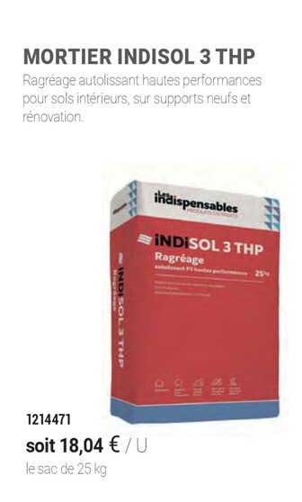 mortier indisol 3 thp
