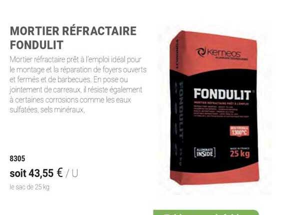 mortier réfractaire fondulit
