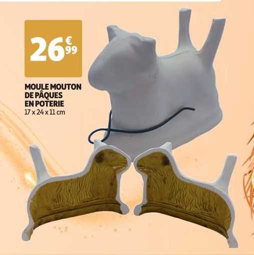 moule mouton de pâques en poterie