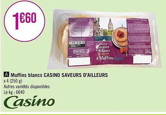 muffins blancs casino saveurs d'ailleurs