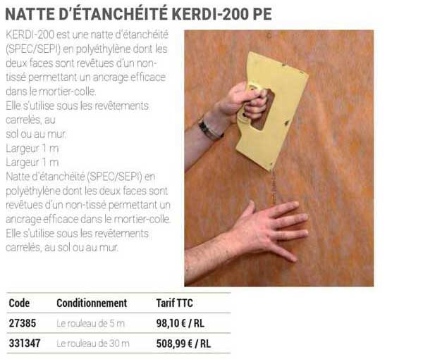 natte d'étanchéité kerdi-200 pe