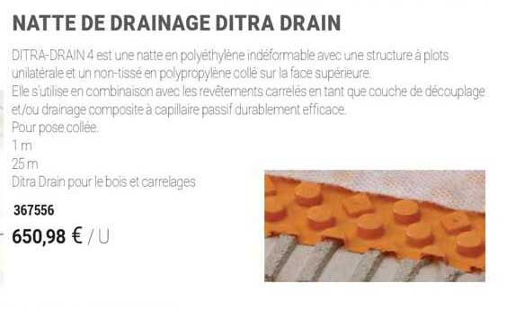 natte de drainage ditra drain