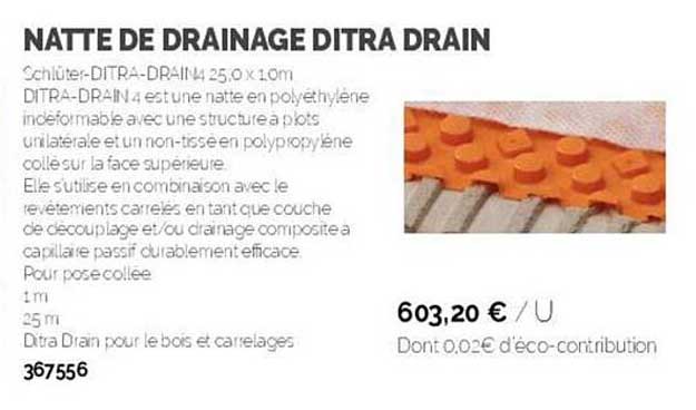 natte de drainage ditra drain