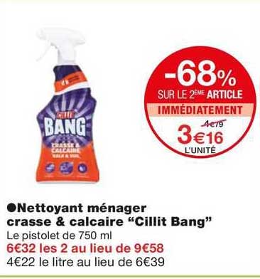 nettoyant ménager crasse & calcaire "cillit bang"