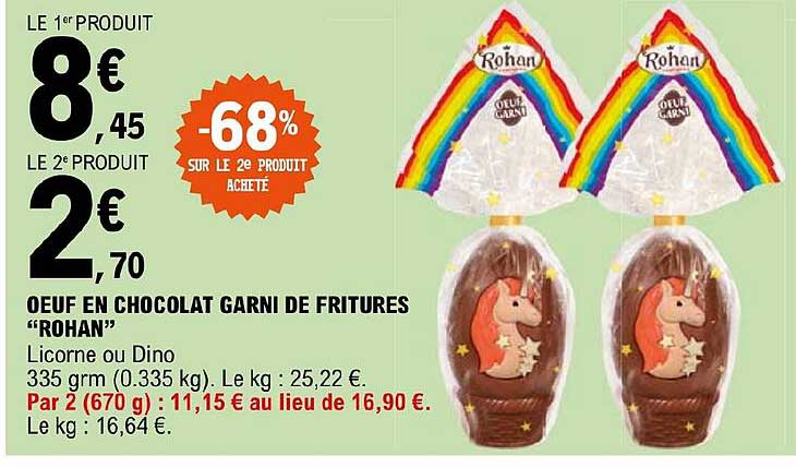 œuf en chocolat garni de fritures "rohan"