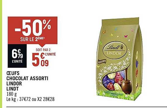 œufs chocolat assorti lindor lindt