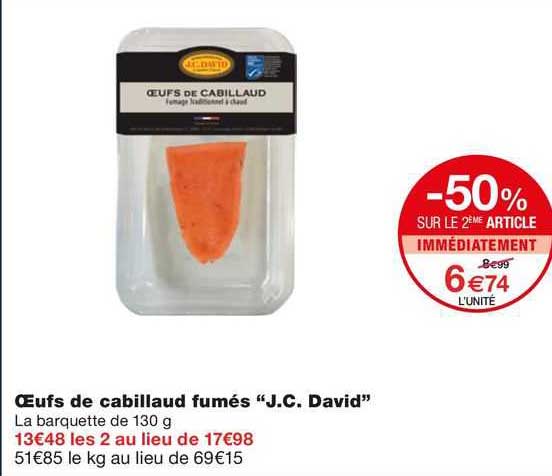 œufs de cabillaud fumés "j.c. david"