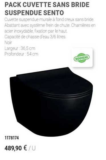 pack cuvette sans bride suspendue sento