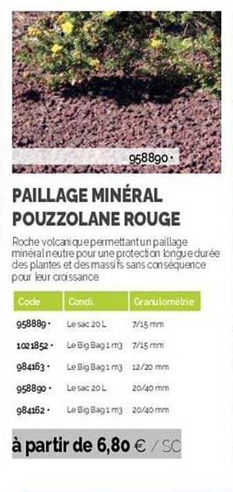 paillage minéral pouzzolane rouge