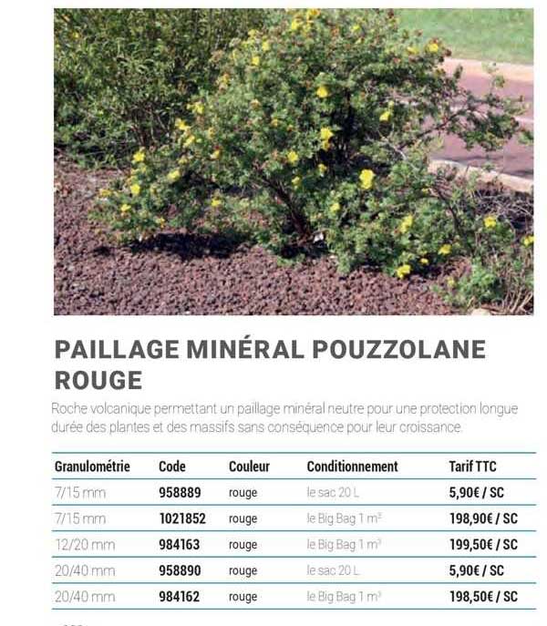 paillage minéral pouzzolane rouge
