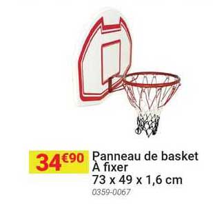 panneau de basket à fixer 73 x 49 x 1,6 cm