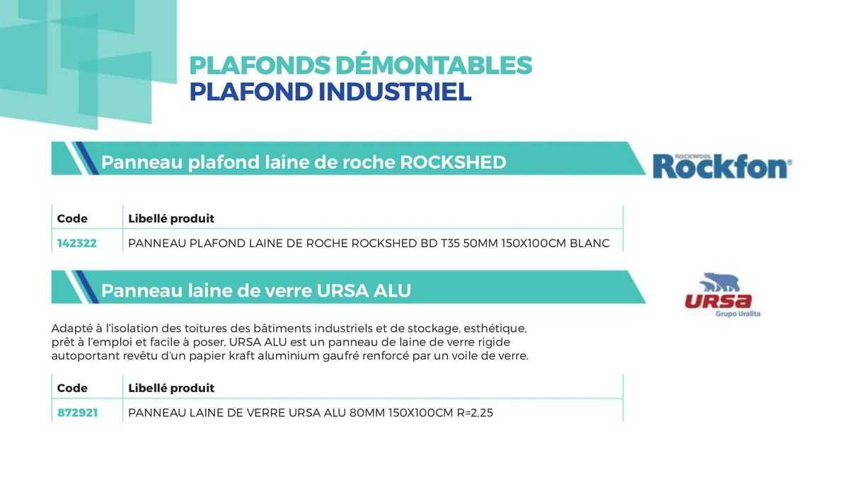 panneau plafond laine de roche rockshed panneau laine de verre ursa alu