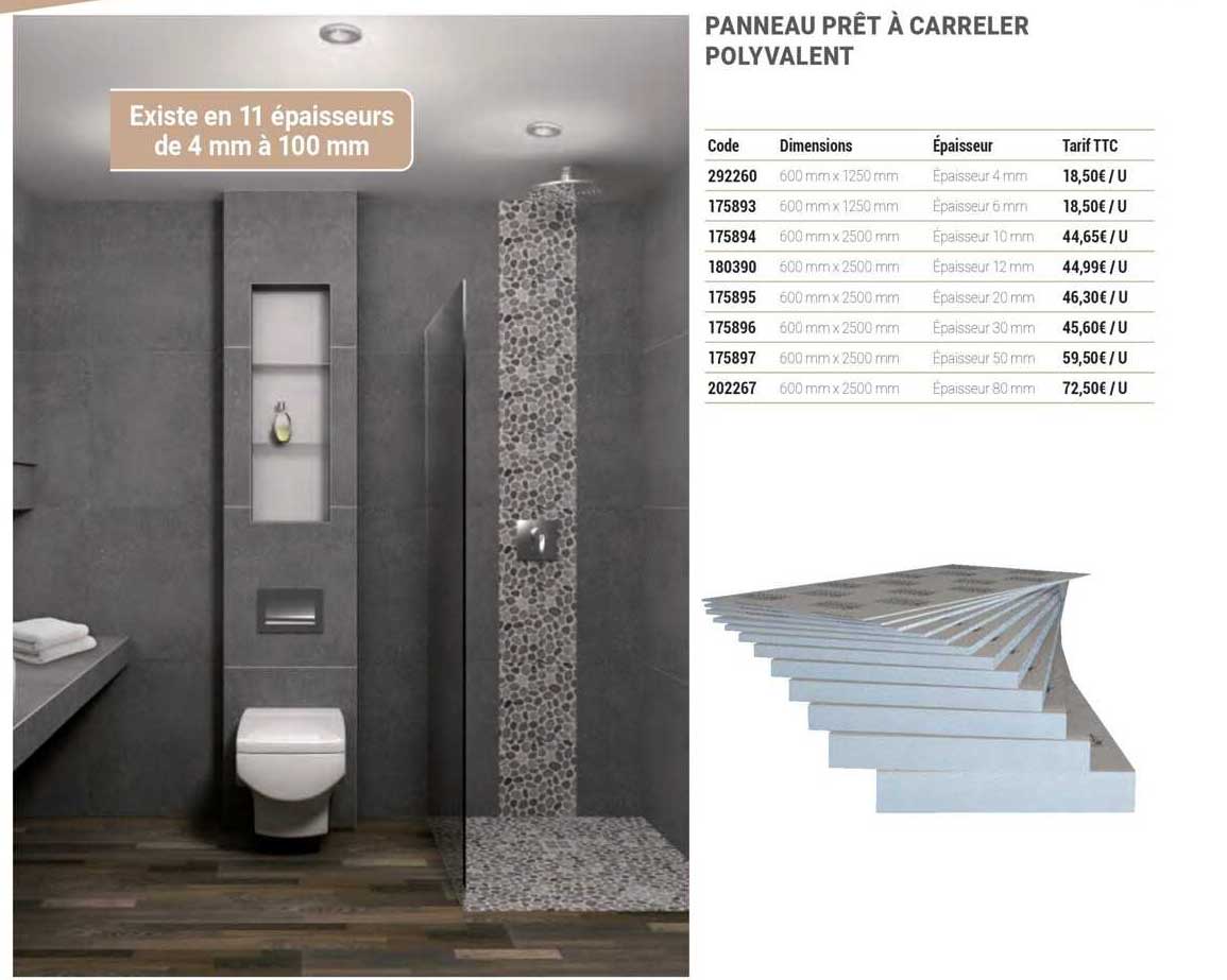 panneau prêt à carreler polyvalent