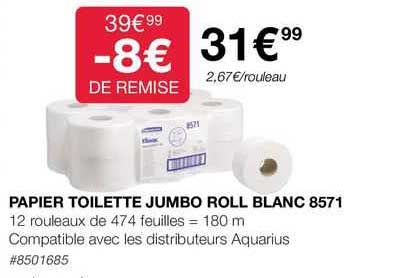 papier toilette jumbo roll blanc 8571