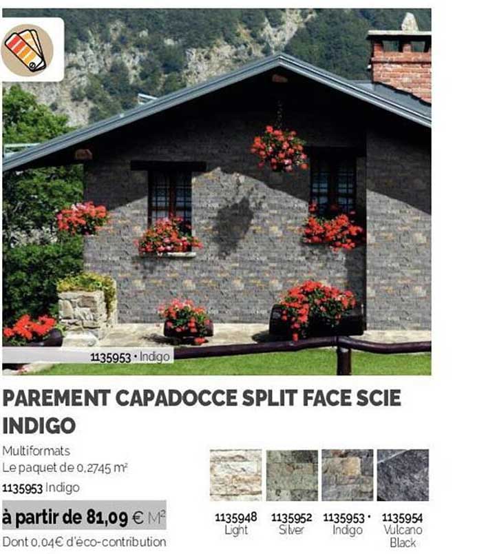 parement caadocce split face scie indigo