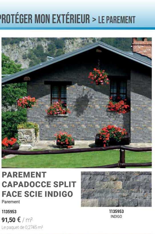 parement capadocce split face slide indigo